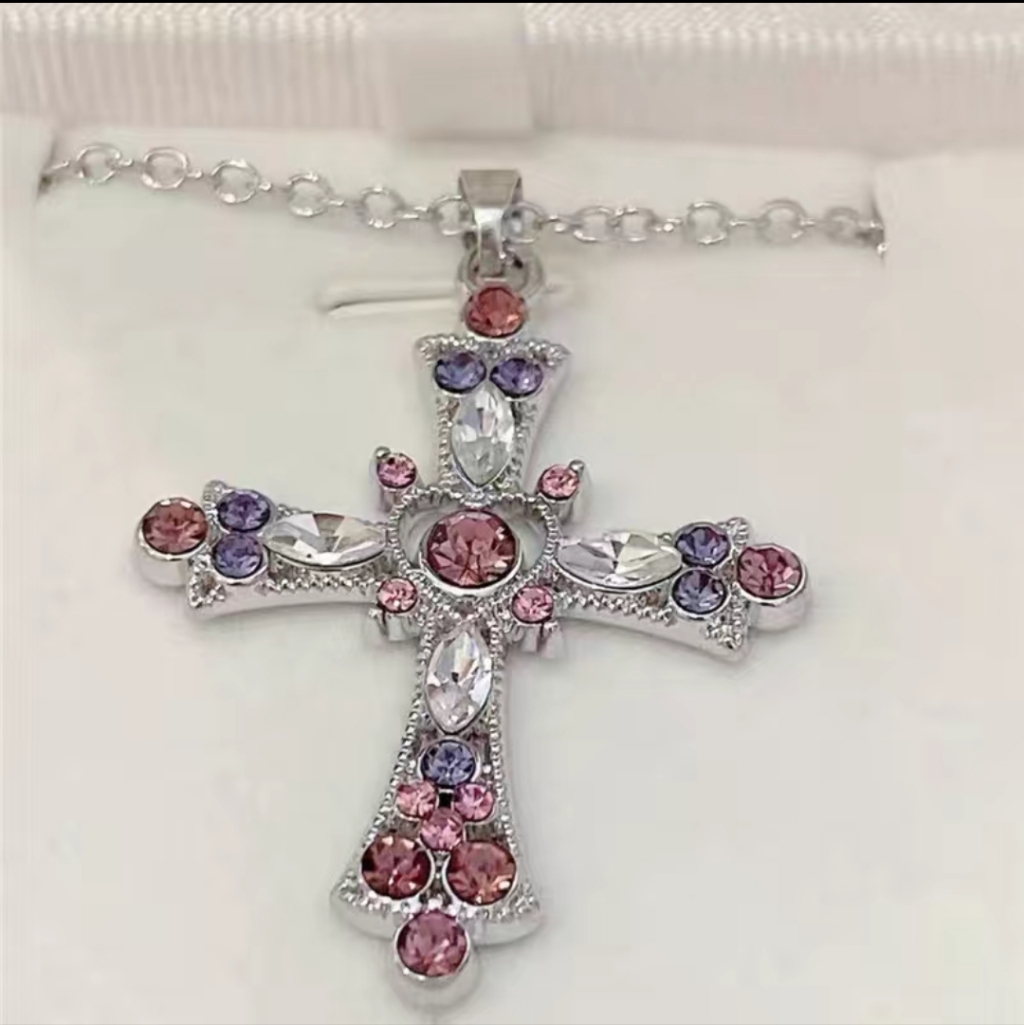 Nwt Gemstone Cross Earrings